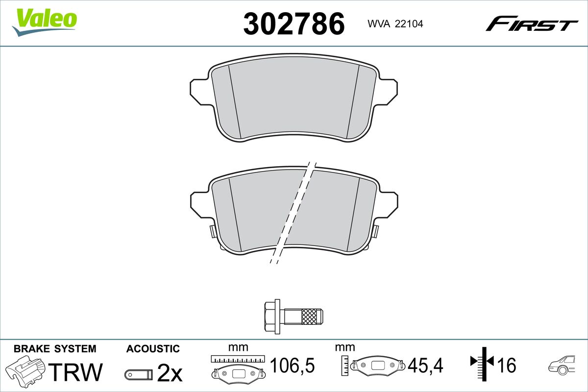 VALEO Fékbetét, mind 302786_VALEO